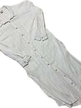 Billabong White Textured Maxi Shirt Dress